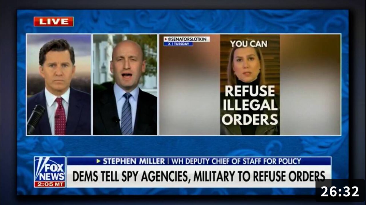 BREAKING VIDEO: Stephen Miller DROPS THE HAMMER On Deep State Democrats Who Directed Members Of The US Military To Defy The President's Orders!