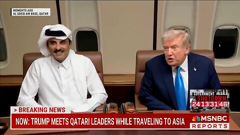President Trump stopped in Qatar to meet with the Emir on his way to Malaysia, inside Air Force One