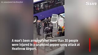 More than 20 injured in Heathrow Airport pepper spray attack as armed cops arrest man