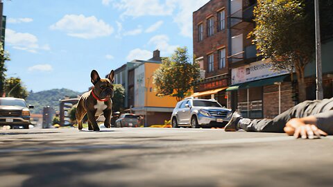 Frenchie saving a person (AI Generated)