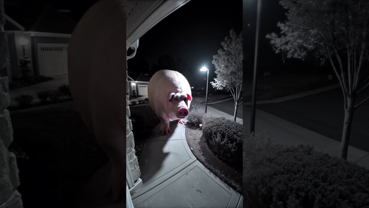 Huge pig caught on CCTV