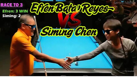 Efren Bata Reyes vs Simming Chen Race 3
