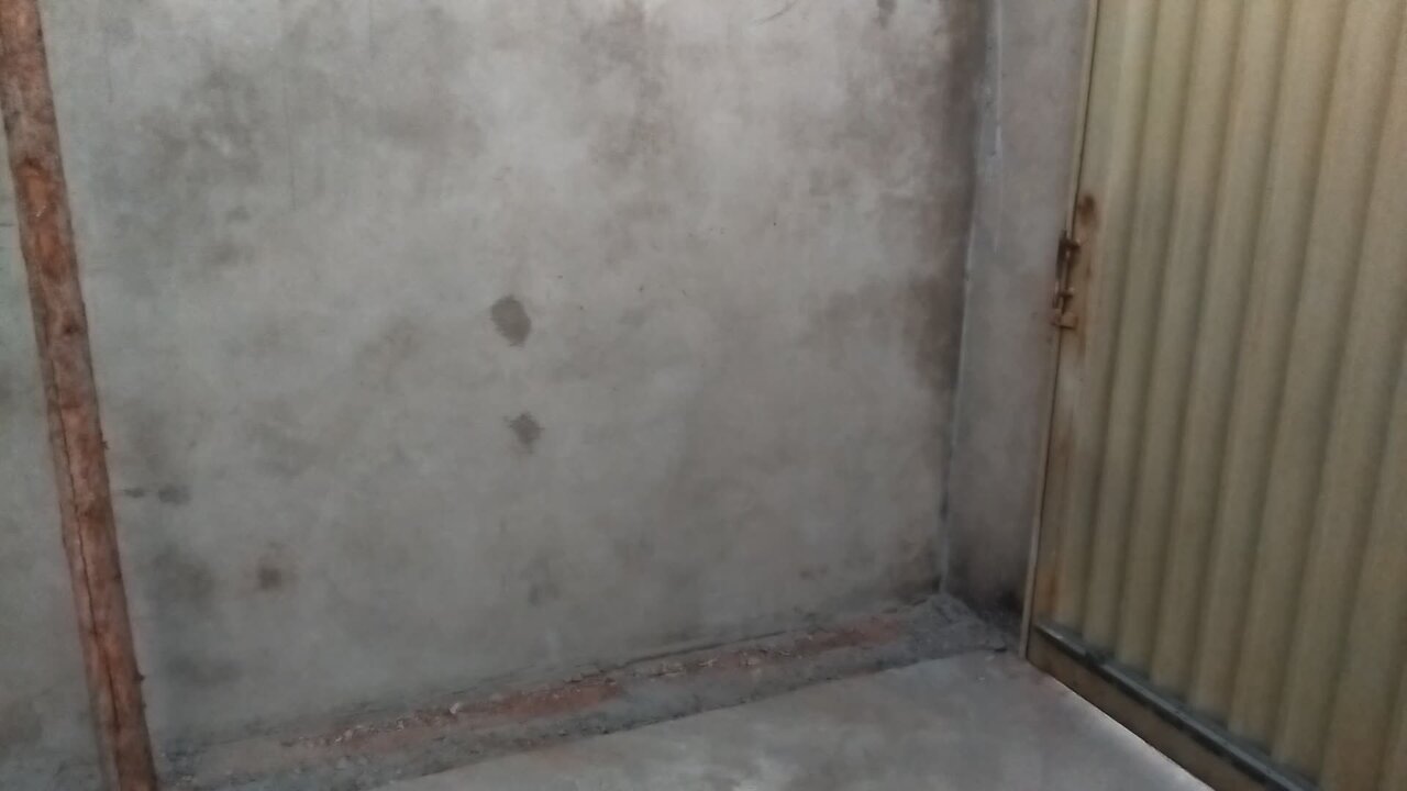 Renovating my house, starting with plastering the garage walls.