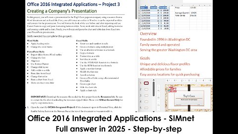 Office 2016 Integrated Applications Word, PPT, Excel– Project 3 Creating a Company’s Presentation