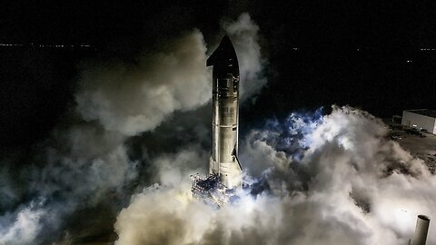 The Starship preparing for our ninth flight test completed a single engine static