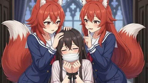 Monster Girl Academy: Handgagged, Tied Up and Sock Gagged by Foxgirls