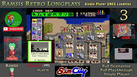 SimCity | SNES | 1991 | Scenario #1 San Francisco | Retro Longplay | Episode 3