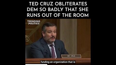 She ran because she couldn't answer the question! Great job Senator Cruz!