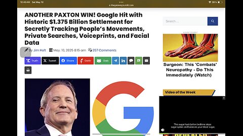 ANOTHER PAXTON WIN! Google Hit with Historic $1.375 Billion Settlement for Secretly Tracking People