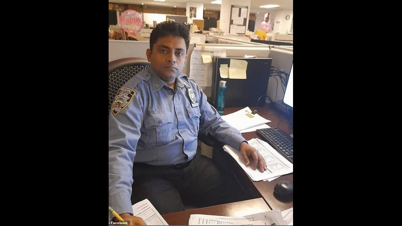 Portrait of the heroic officer killed in the Manhattan terrorist attack