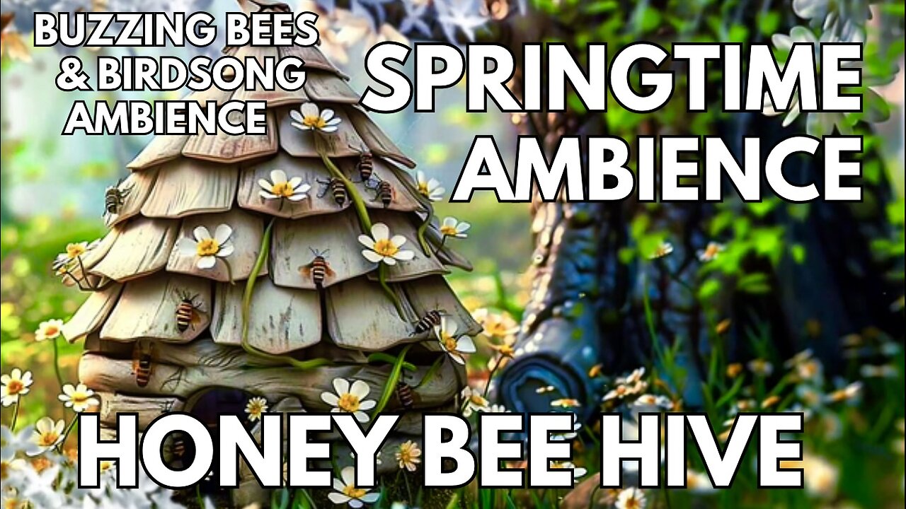 🐝 Honey Bee Hive Ambience | Gentle Buzzing Insects & Woodland Birdsong | Relaxing ASMR