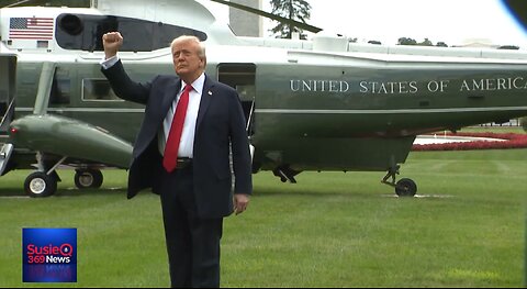 President Trump Speaks to Reporters As He Leaves to Attend the U.S. Open Men's Finals