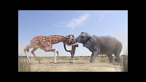 Giraffe vs Elephant: Battle for Water | Epic Wildlife Showdown