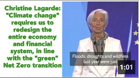 "Climate Change Necessitates Overhaul of Economy and Financial System," Says Christine Lagarde