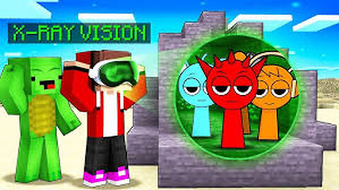 JJ And Mikey USE X-RAY VISION To Discover SPRUNKI FAMILY in Minecraft