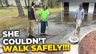 She came out with a WALKER so I fixed this SLIP HAZARD