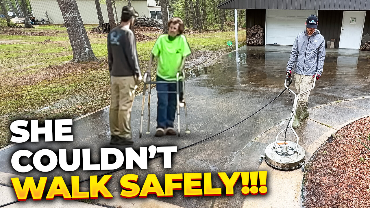 She came out with a WALKER so I fixed this SLIP HAZARD