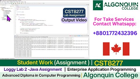 Student Work (Assignment) |CST8277 Lab 2 – Java Logging Backend|Algonquin college