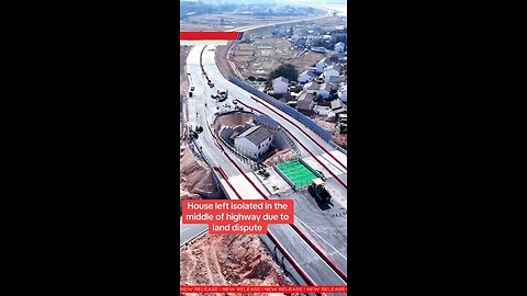 Man’s house left on China highway after rejecting payout. Built around it! #japdmedia #China