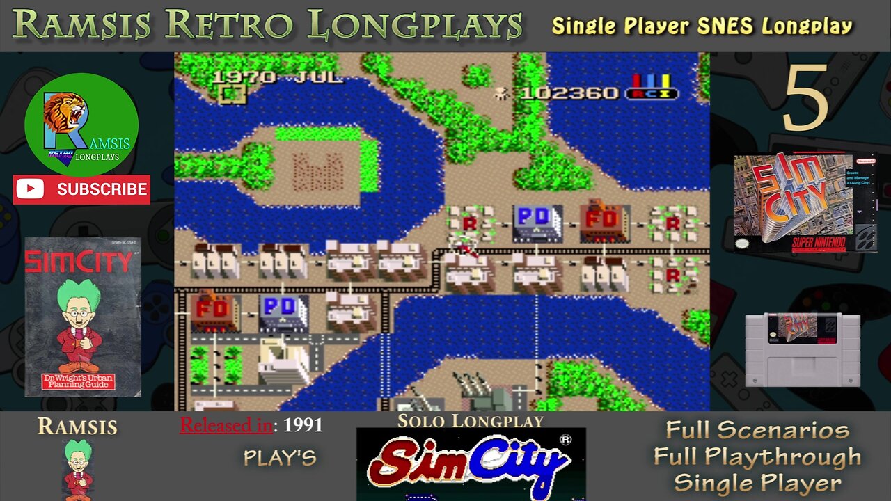 SimCity | SNES | 1991 | Scenario #2 Bern | Retro Longplay | Episode 5
