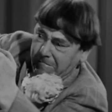 Then he pokes his cocoanut into the letterpress - Three Stooges