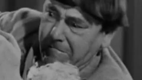 Then he pokes his cocoanut into the letterpress - Three Stooges