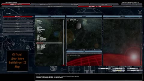 SWBF2 2005: Instant Action Space Assault - Space Hoth Empire Gameplay
