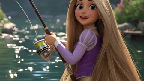 Rapunzel Goes Fishing… You Won’t Believe What Happens!🎣✨😲