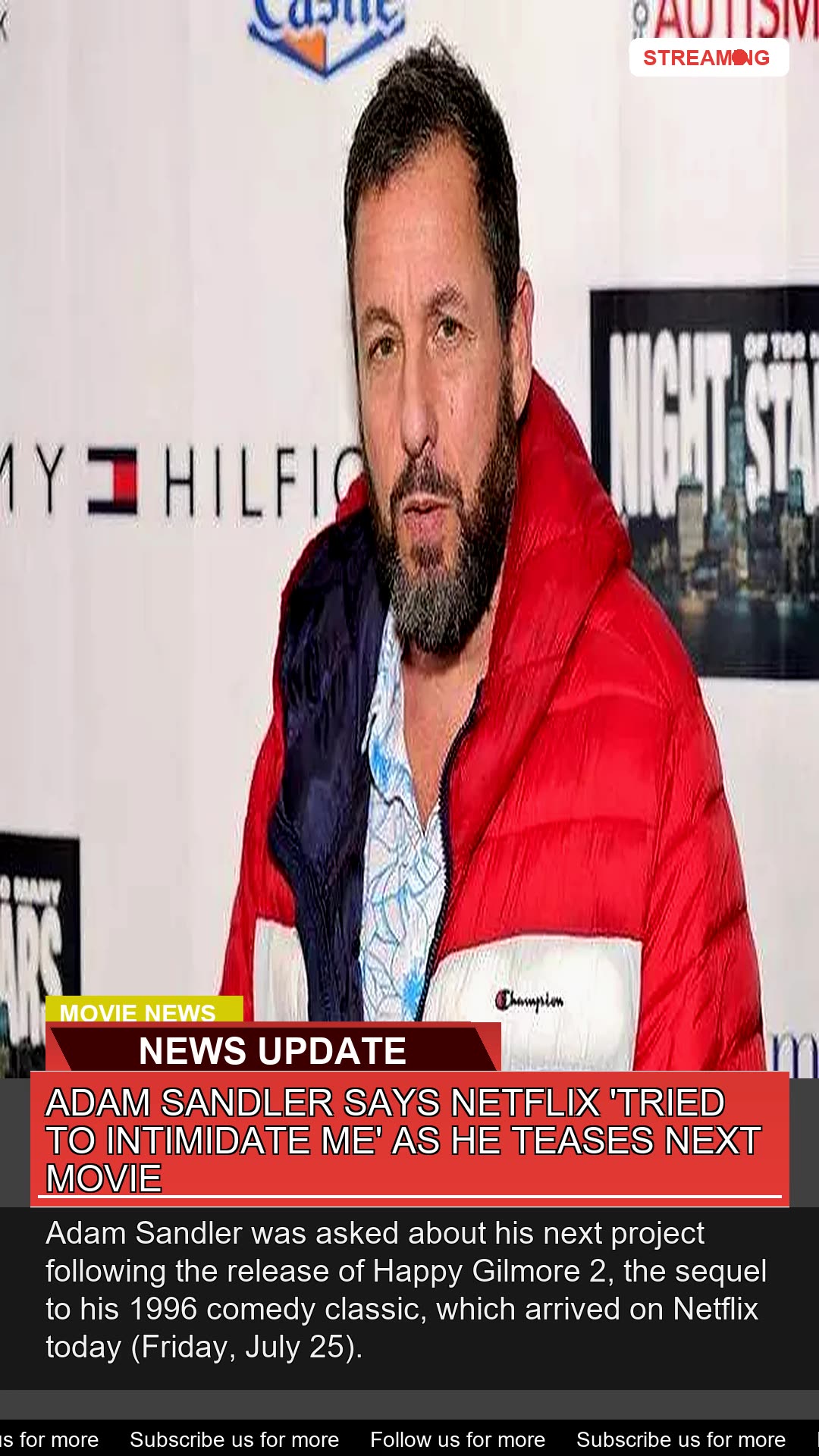 Adam Sandler Says Netflix Tried to Intimidate Me