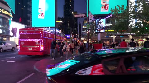 【4K】Downtown Toronto Labour Day Walk Nighttime Canada 🇨🇦