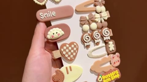 14pcs Brown Bow Hair Clips
