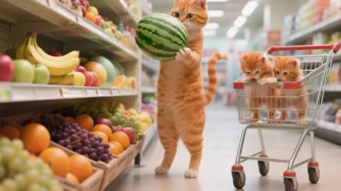 Shopping and Cooking with Mama Cat 🛍️🍜 | A Day in the Life of a Caring Cat Mom