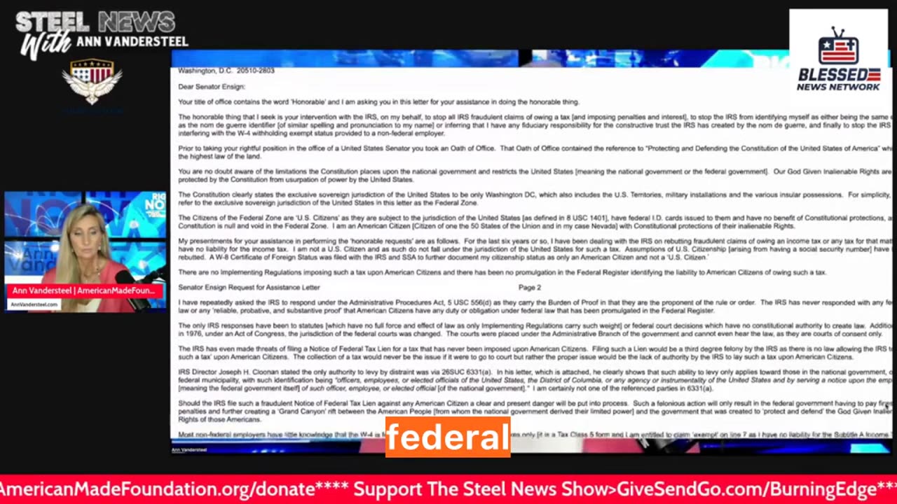 Ann Vandersteel Drops Bombshell Proof the IRS Has No Jurisdiction Over You