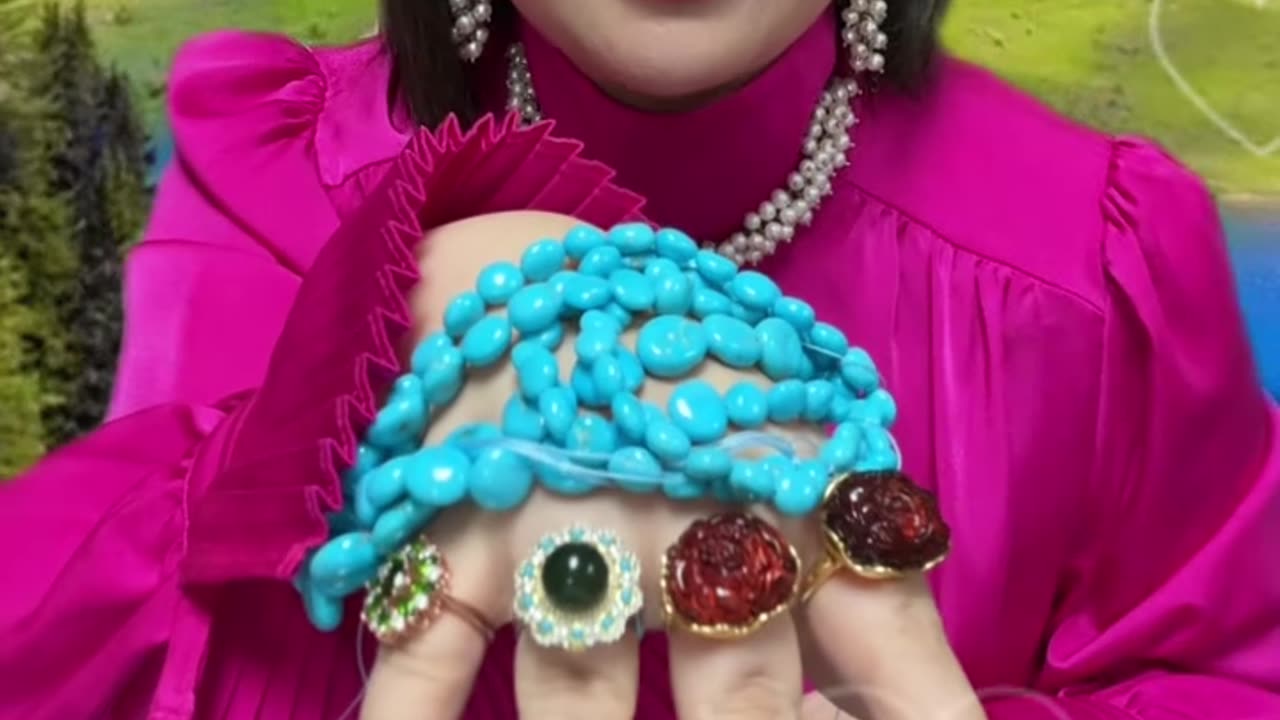 250513-14 Natural Sleeping Beauty Turquoise Beads String Blossoming Blues