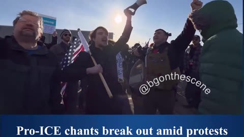 Americans are YELLING "WE LOVE ICE!" in Minneapolis, holding an American flag