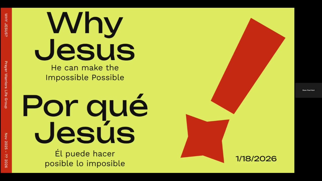 Why Jesus - 1/18/2026
