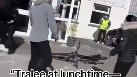 A foreigner swinging massive blades against an Irish fella. He is lucky to be alive.