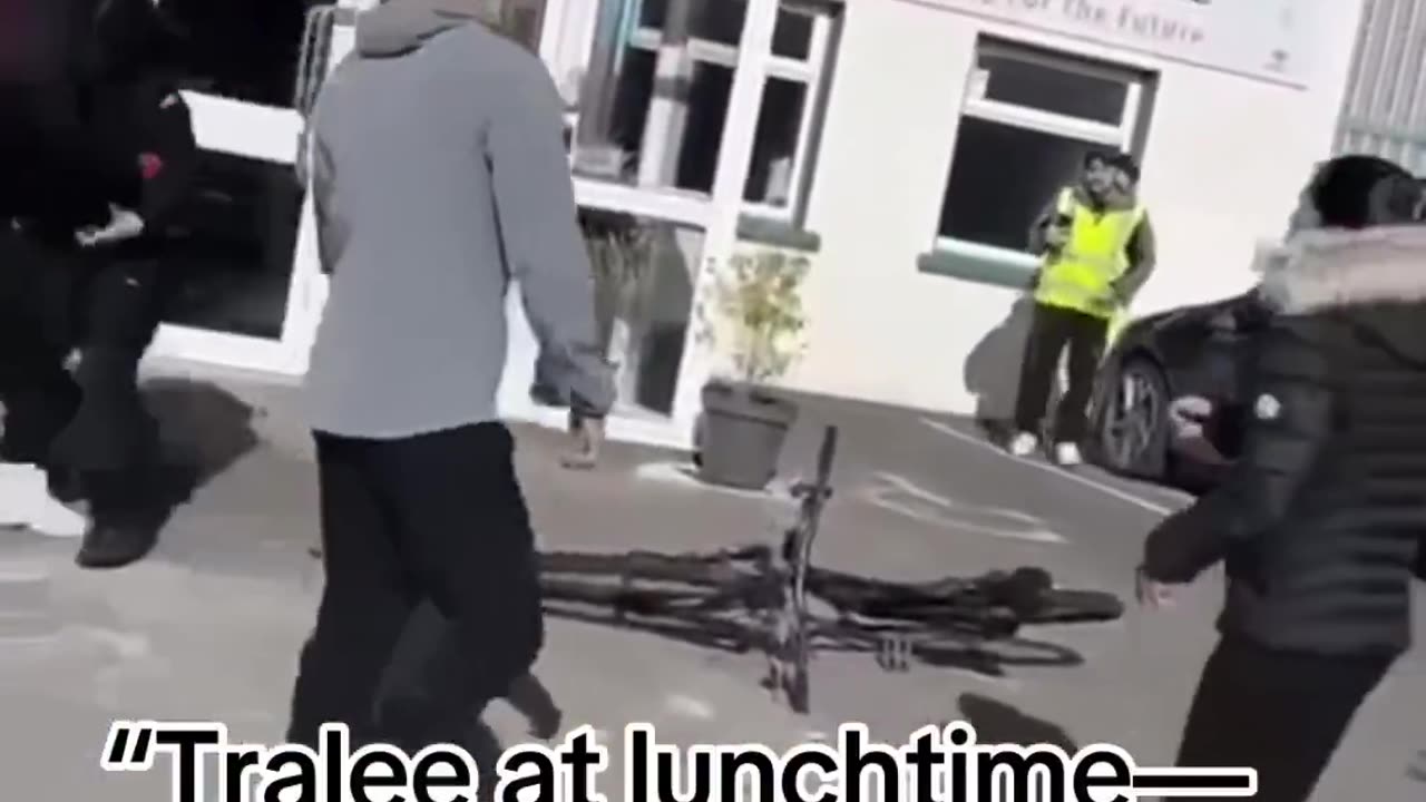 A foreigner swinging massive blades against an Irish fella. He is lucky to be alive.