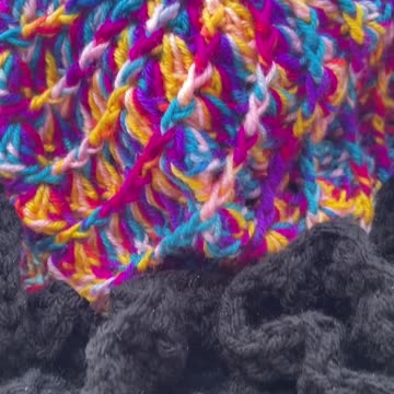 Ruffle hat with unique design #fyp #diy #crochet hat