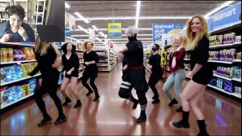 Kakashi From The Naruto Shippuden Series Dancing With Women At A Walmart Supercenter Fake Funny Parody