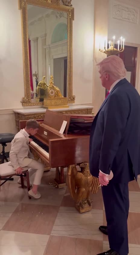 Theo Trump debuting his first original composition for Grandpa