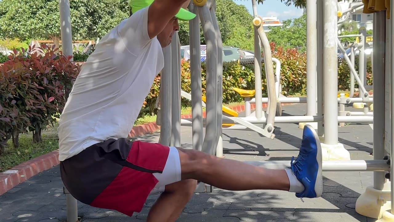 Pistol squats with a straight leg