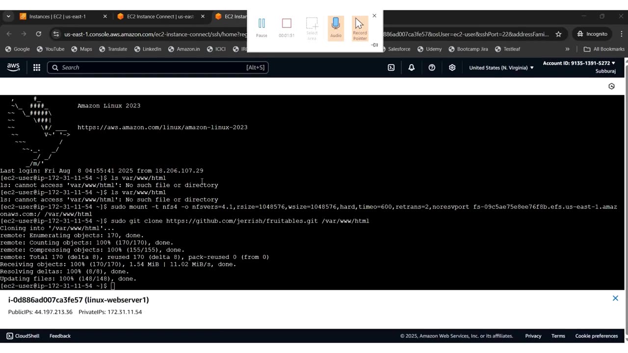 EFS_Data Sync by Subburaj #Studentmade | Ekascloud