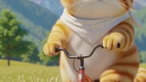 Epic Chubby Cat on a Bicycle! 🐱