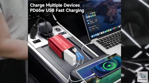 400W Power Inverter, FSATBTNE DC 12V to 110V AC Car Plug Adapter Outlet Converte