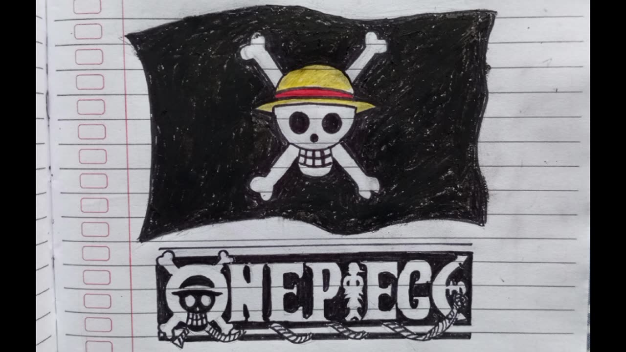 Drawing one piece flag