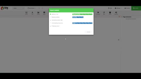Importing a website into Website Builder from ProHoster.Info