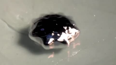 Observe how sound and frequency change the shape of mercury