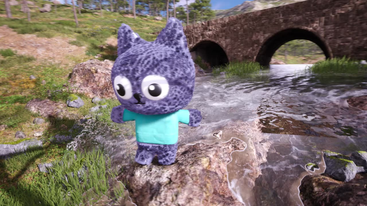 From Blender to Unreal Engine. The Cat in the river