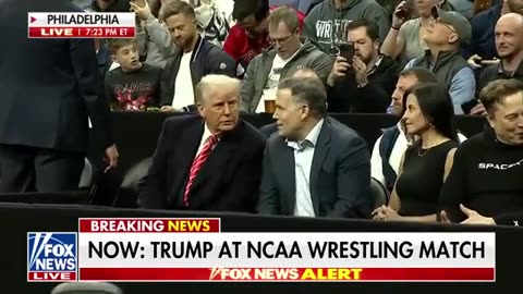 NCAA Wrestling championship crowd roared as Trump entered